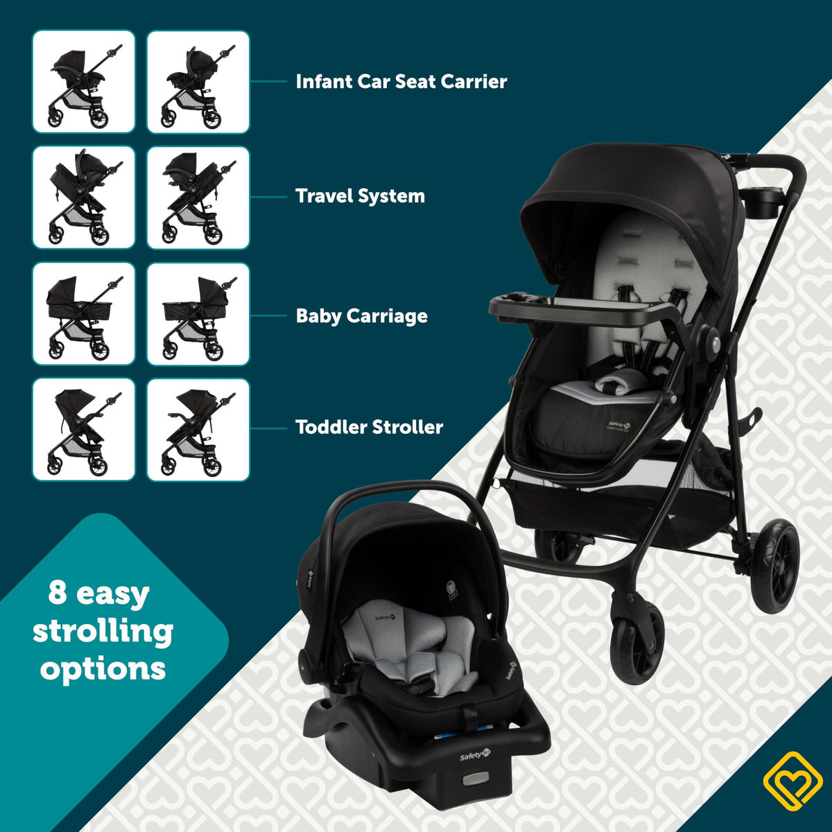 8-in-1 Car Seat Stroller Combo A6112
