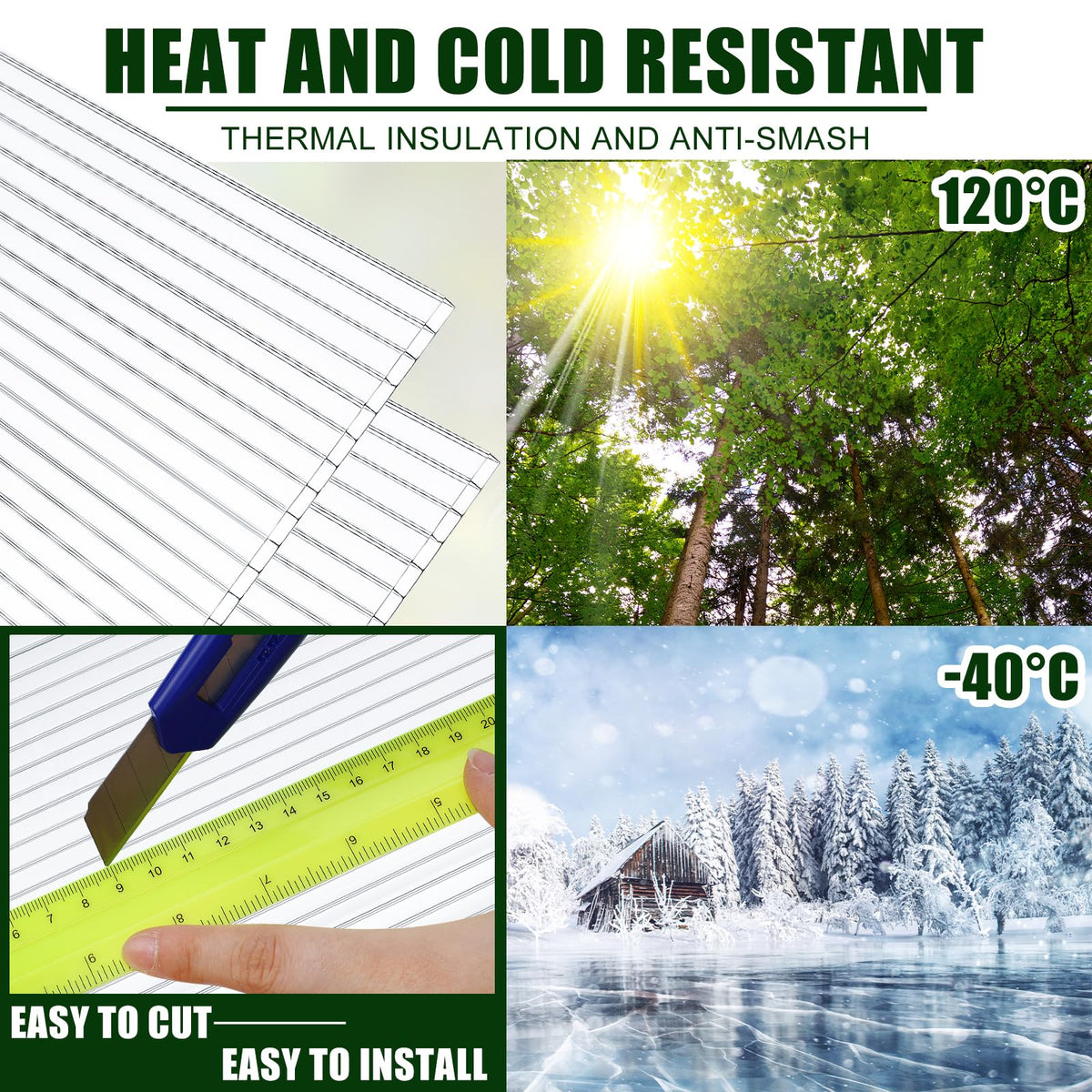 12 Pack Polycarbonate Greenhouse Panels O6683