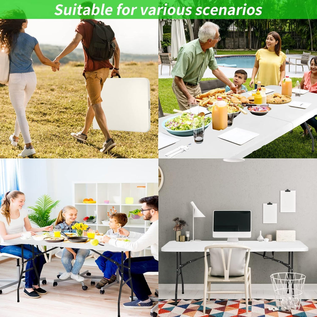 White 6FT Folding Table D868