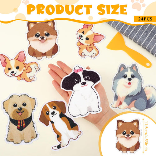 24 Pcs Dog Bathtub Non Slip Stickers R650