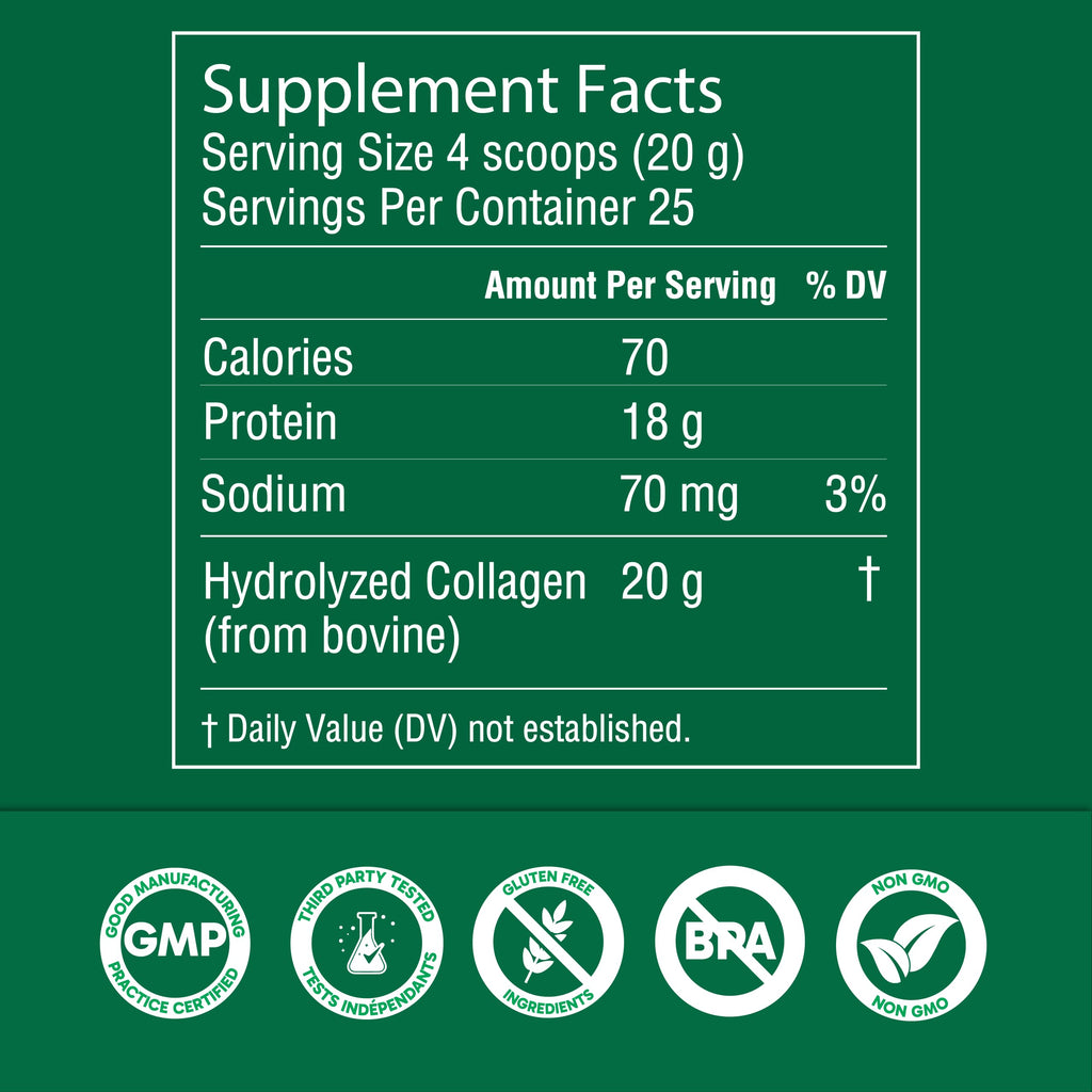 Hydrolyzed Collagen Peptides Powder 1.1 Pounds Q366