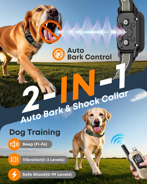 2-in-1 Dog Bark & Shock Collar with Remote X104676