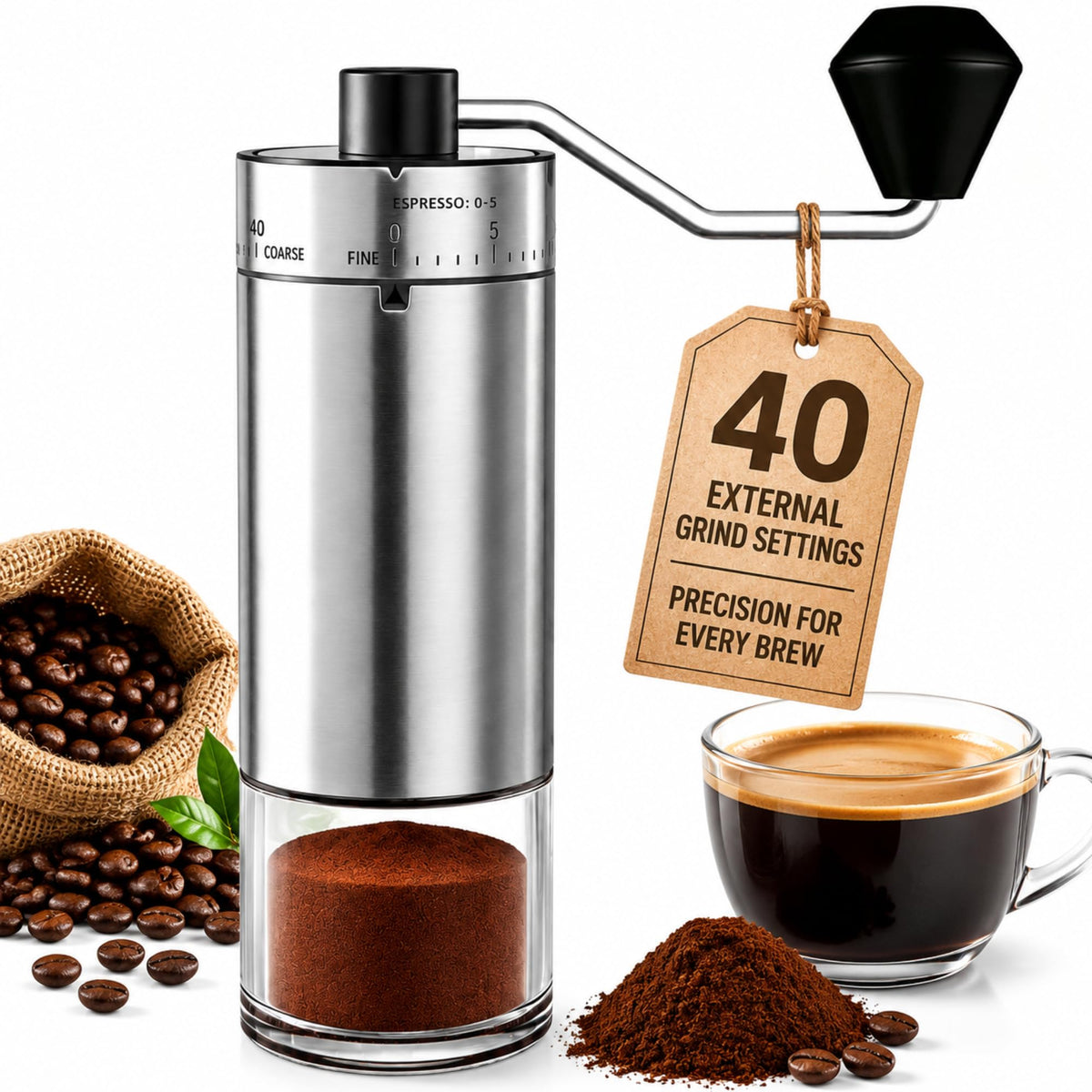 Manual Coffee Grinder with Adjustable Settings N8635