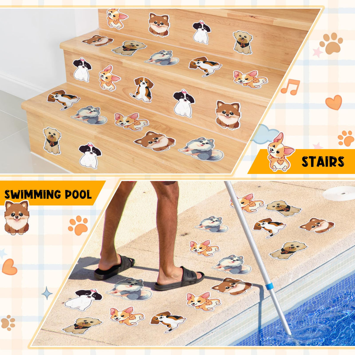 24 Pcs Dog Bathtub Non Slip Stickers R650