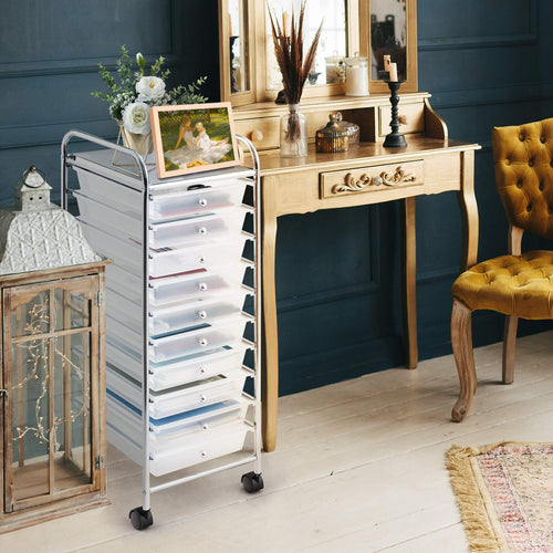 10 Drawer Multicolor Rolling Storage Cart U975