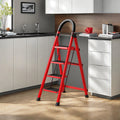 4 Step Folding Ladder with Handrails, Heavy Duty 800 lbs Step Stool V6129