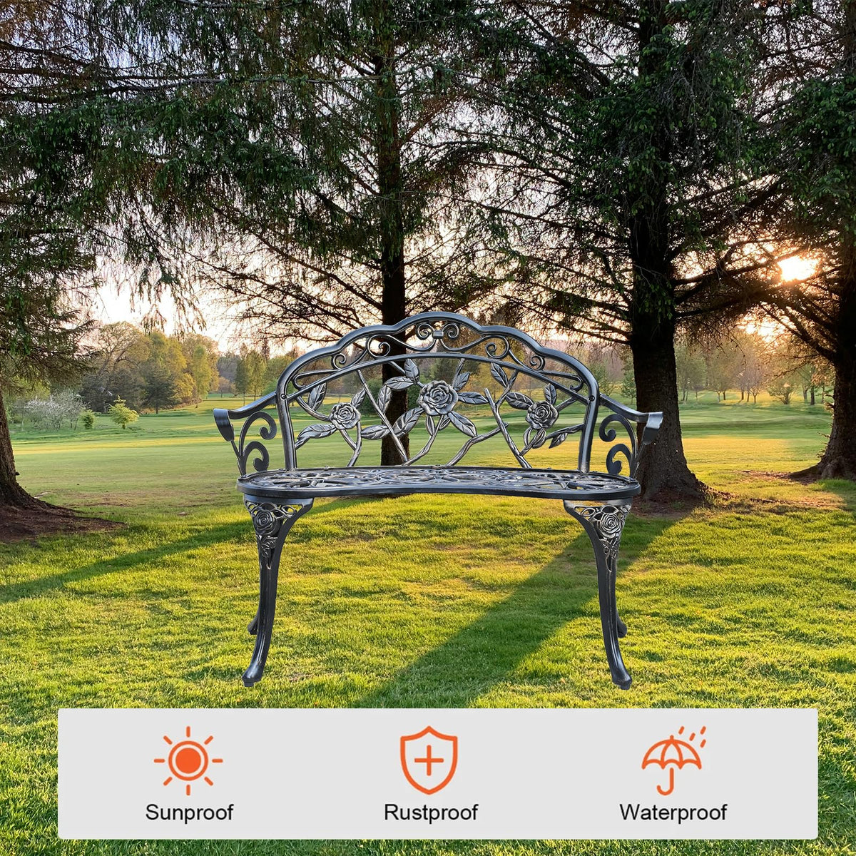 Cast Aluminium Outdoor Bench D610663