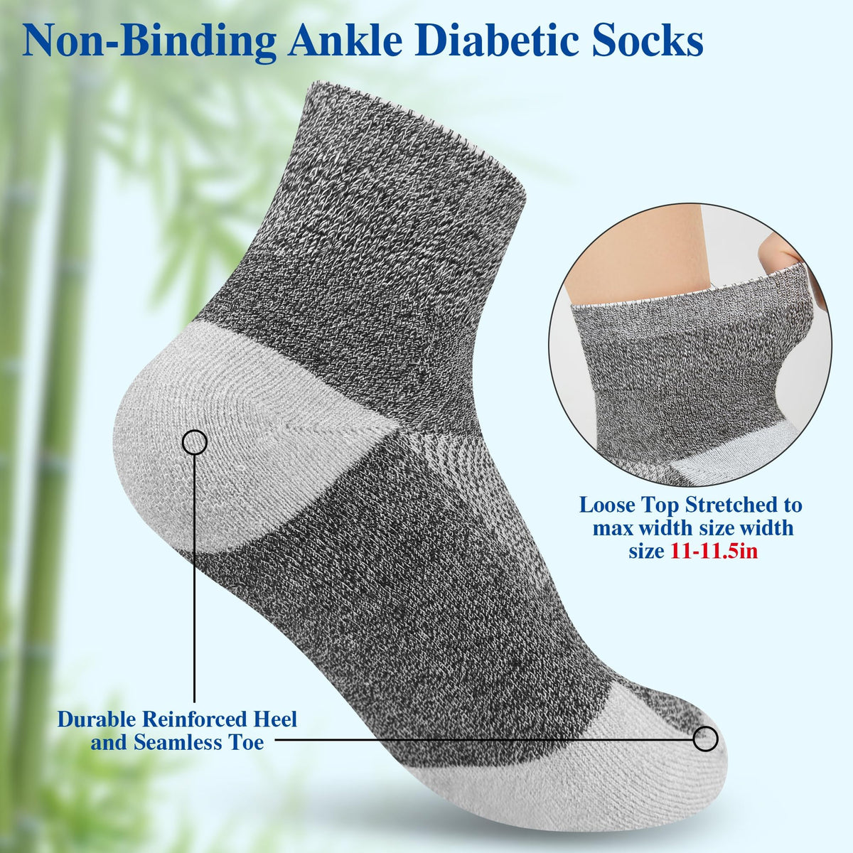 6 Pairs Ankle & 6 Pairs Low Cut Diabetic Socks Size 9-12/10-13/13-15 M6647